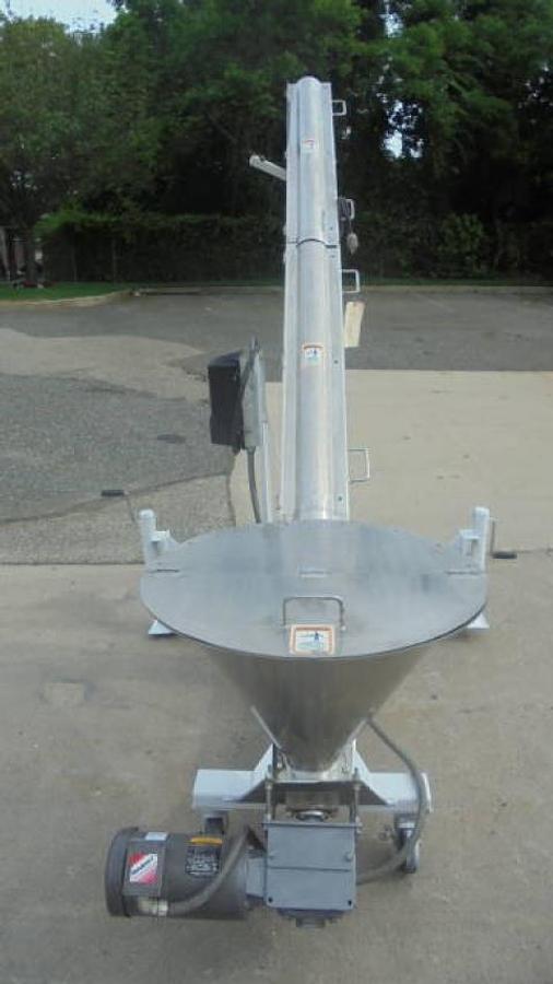 Used S. Howes 4 In. Diameter Stainless Inclined Screw Conveyor/Feeder, Adjustable Height Discharge