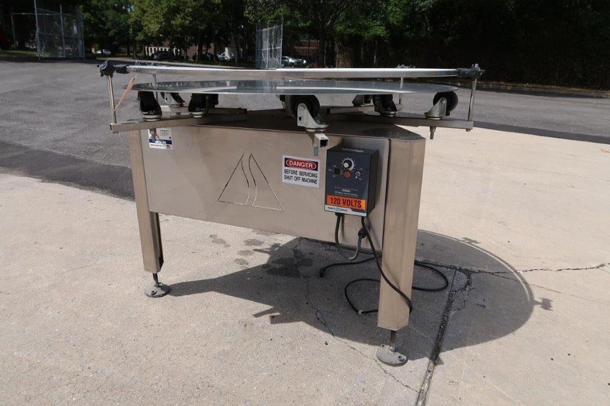 Used 48 In. Apacks Rotary Unscrambling/Accumulating Table, All Stainless, Varispeed
