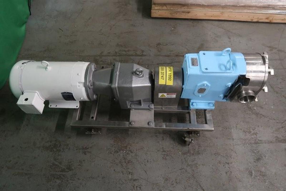 Used Waukesha 130 Stainless Positive Displacement Pump, 10 HP
