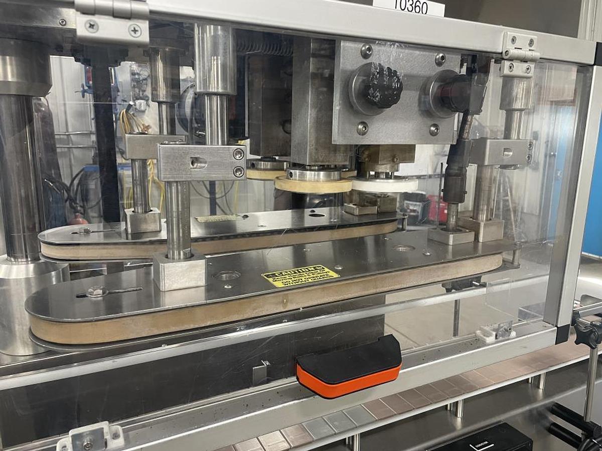 Used Kaps-All Model E Cap Tightener, with Conveyor