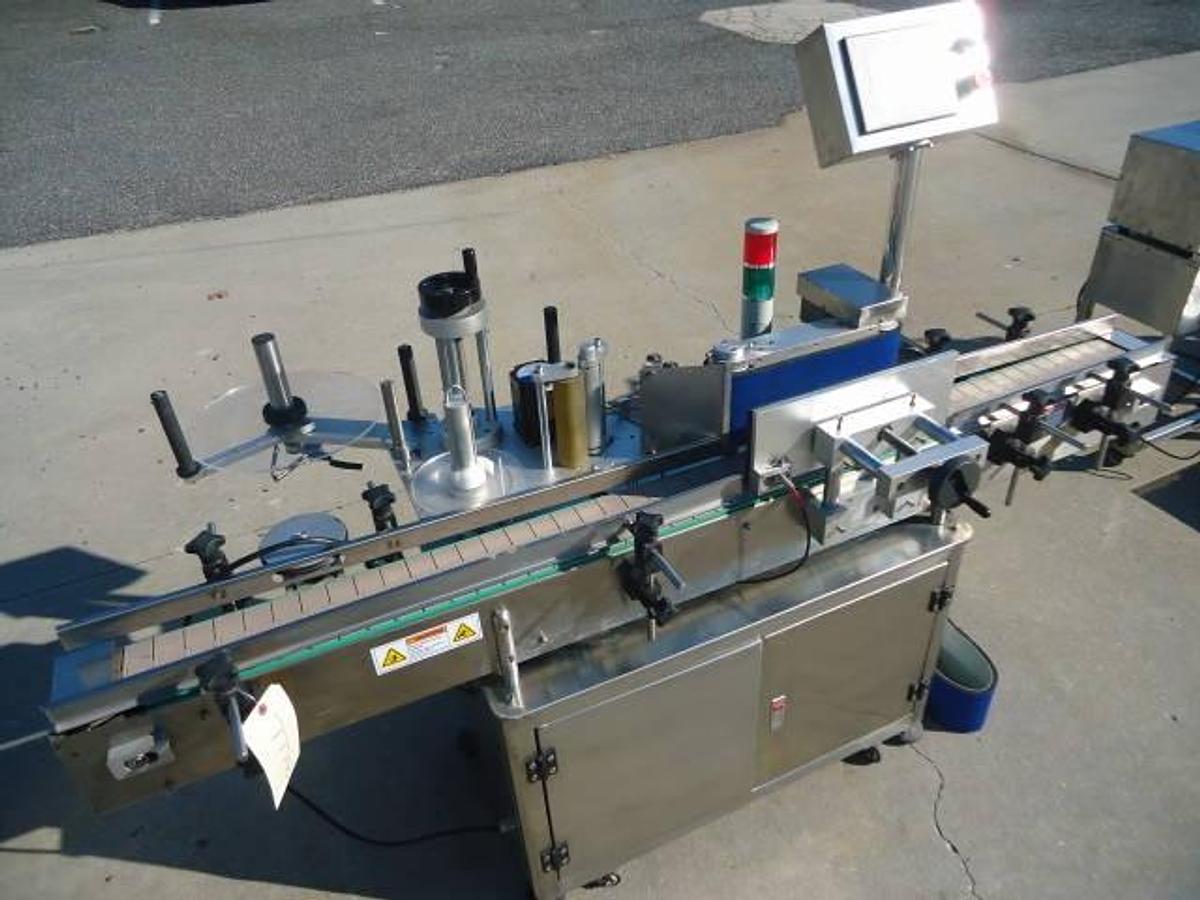Used Ocean Packing Automatic Spot/Wraparound Pressure Sensitive Labeler, Stainless