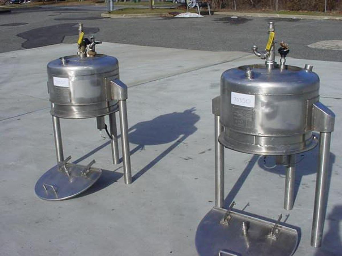 Used 20 Gal. B&g 316 Stainless Kettles/Tanks, 50 Psi Jacket (2)