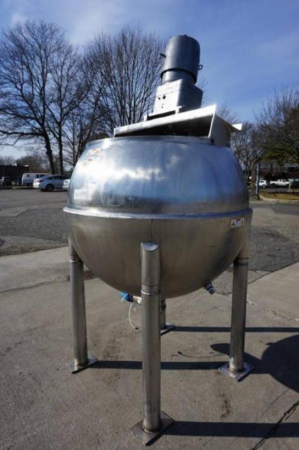 Used 300 Gallon Groen INA Inclined Agitated Kettle, 100 PSI