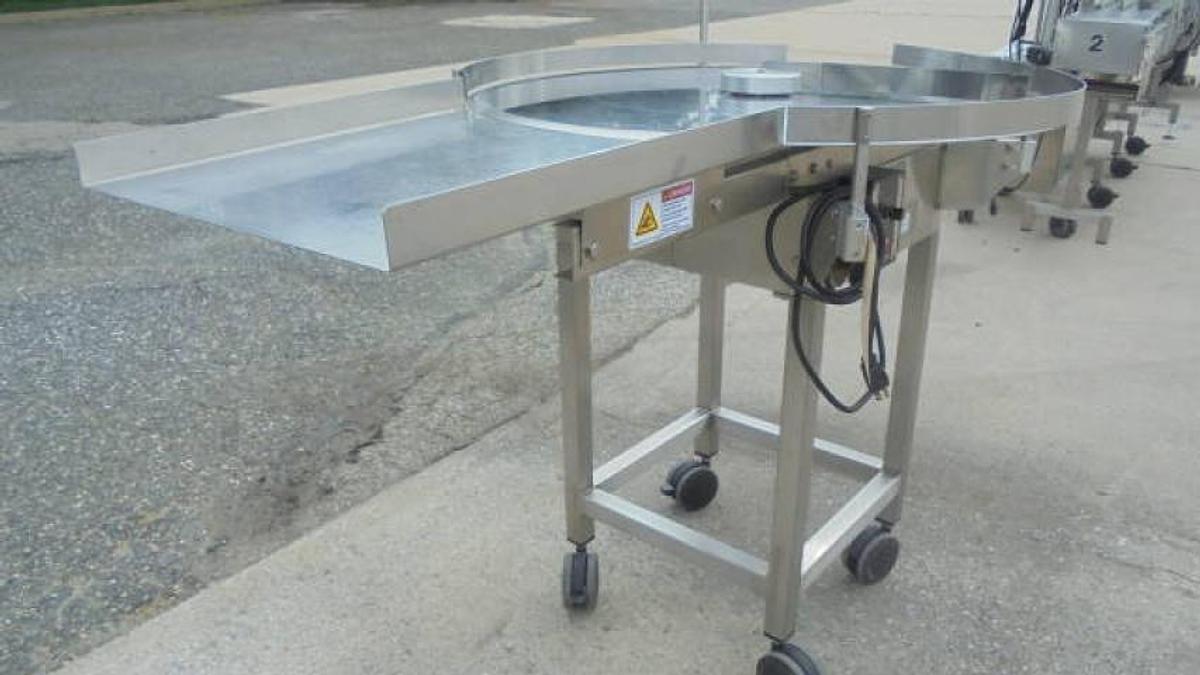 Used 36 In. Dia. Pharmafill Stainless Rotary Unscrambling/Accumulating Table, Vari Speed