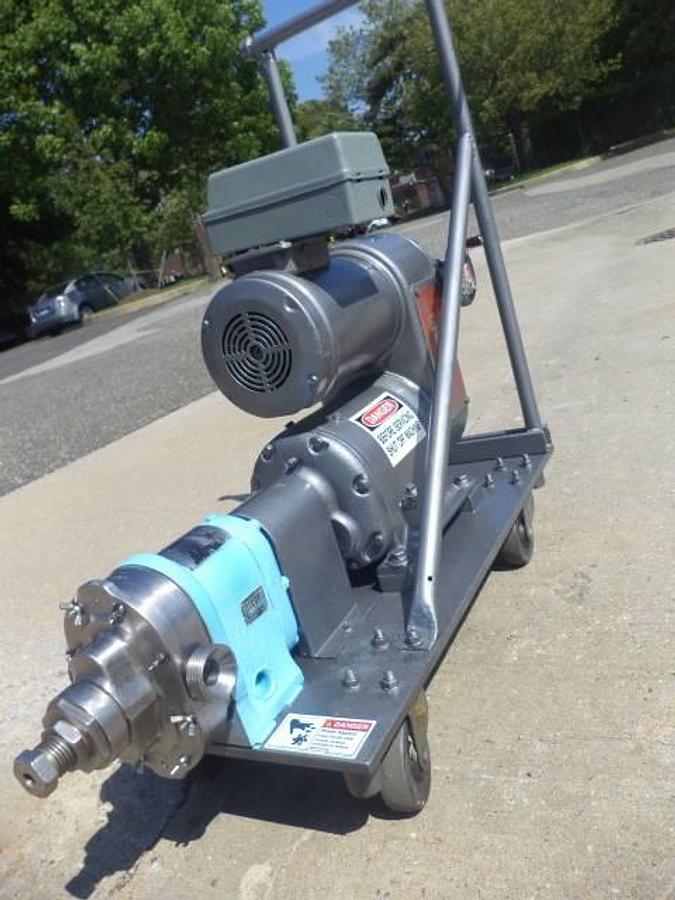 Used Waukesha Size 16 Stainless Steel Positive Displacement Pump, 1 HP, Variable Speed