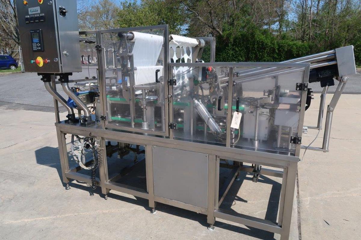 Used Packline PXG-4 Four Lane Stainless Cup Packaging Machine
