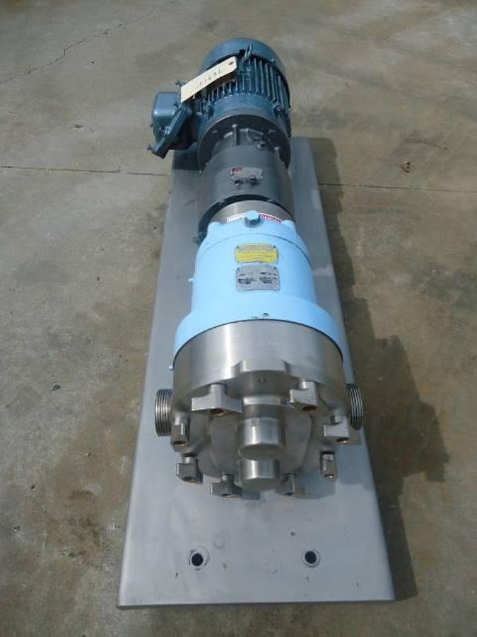 Used Waukesha Size 55 Stainless Steel Positive Displacement Pump, 5 Hp