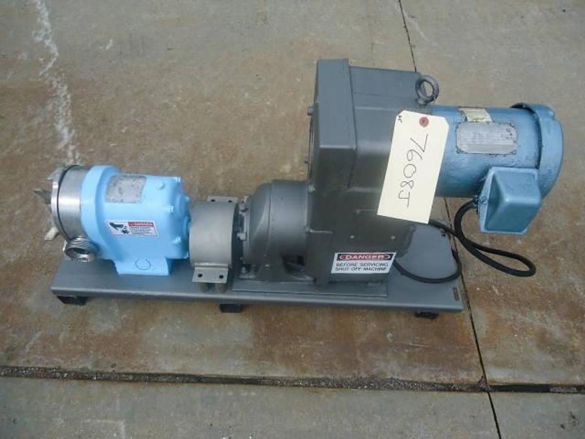 Used Waukesha Size 25 Stainless Steel Positive Displacement Pump,  Variable Speed