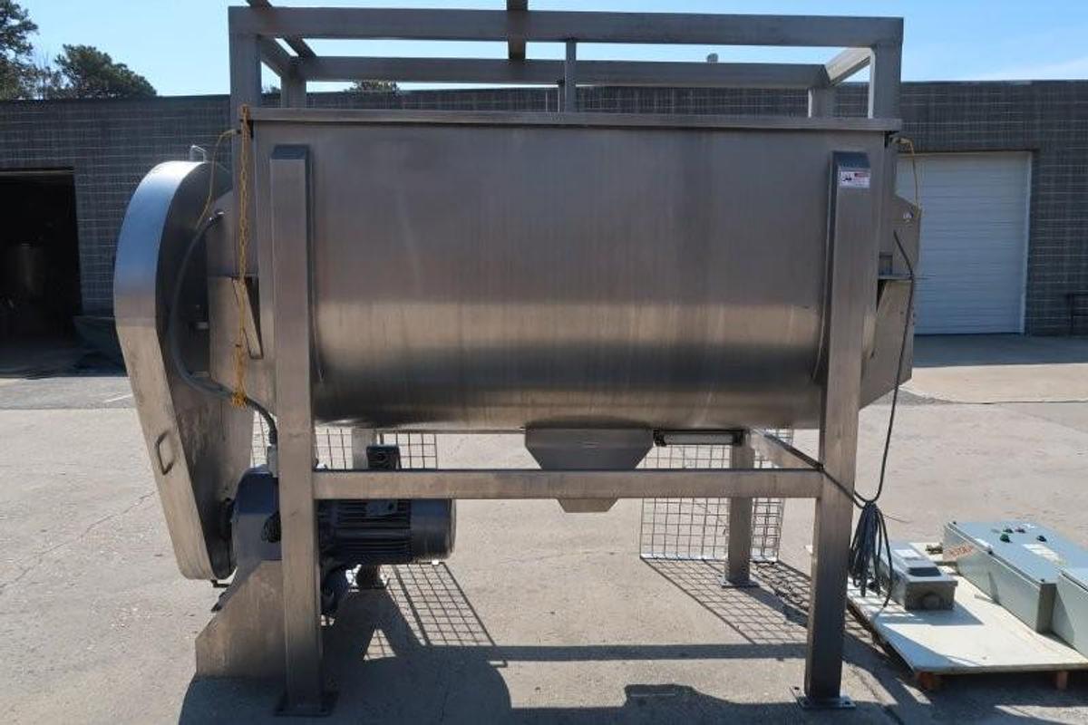 Used 90 Cu. Ft. Stainless Steel Double Ribbon Blender, 30 HP