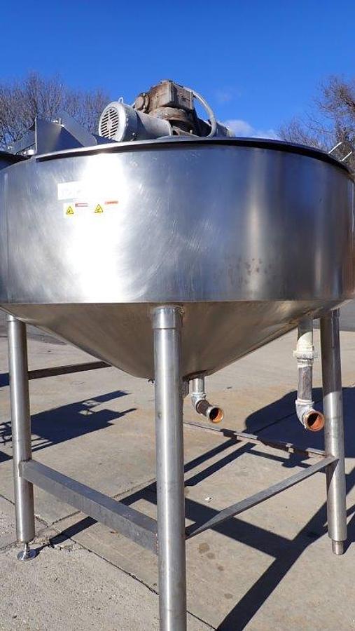 Used Chester Jensen 300 Gallon SS Cone Bottom Cooker-Cooler