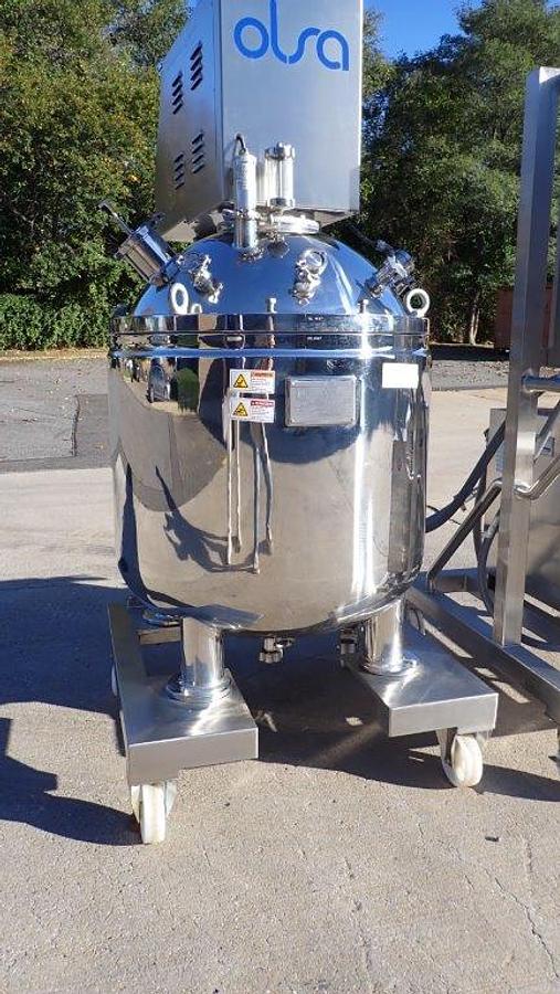 Used Olsa 300 Liter 316L SS Sanitary Reactor/Kettle, Portable
