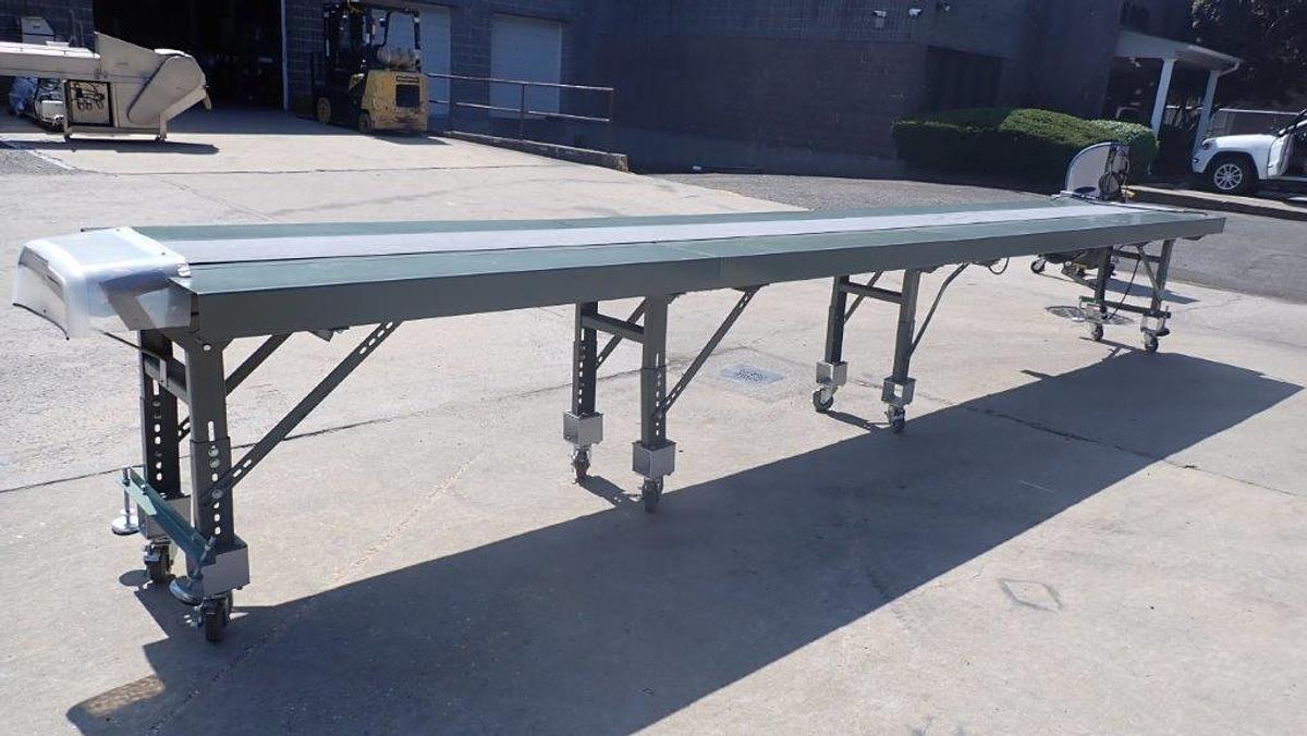 Used Hytrol 12 In. W X 20 Ft. Long Motorized Belt Conveyor, Portable
