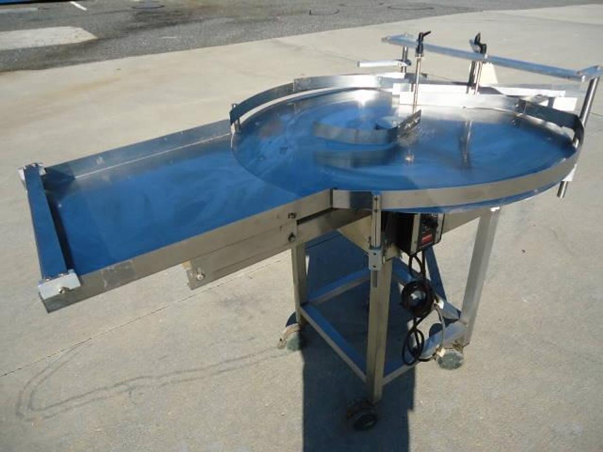Used 36 In. Diameter Deitz/Pharmafill Stainless Steel Rotary Unscrambling/Accumulating Table