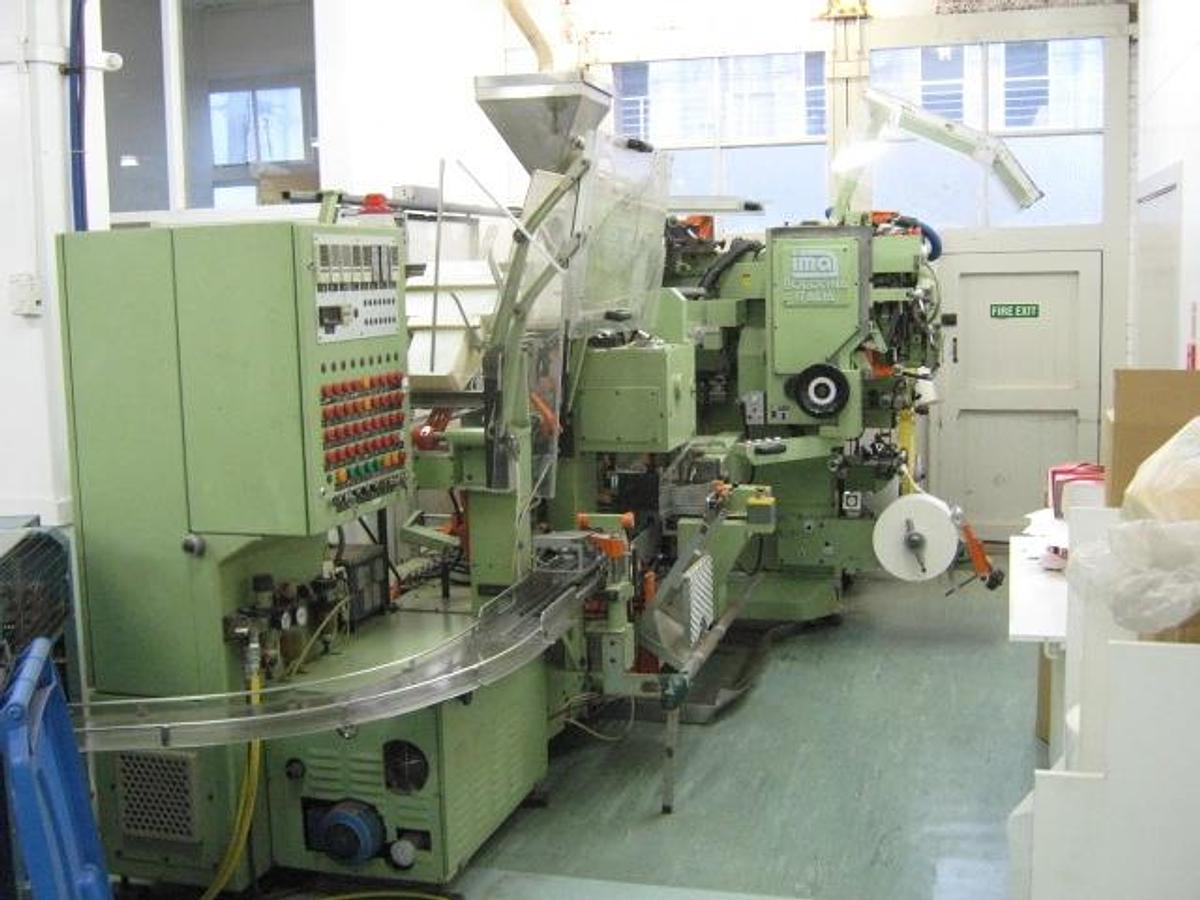 Used IMA C55 Tea Bagging Machine with Cartoner, 450 Bags per minute