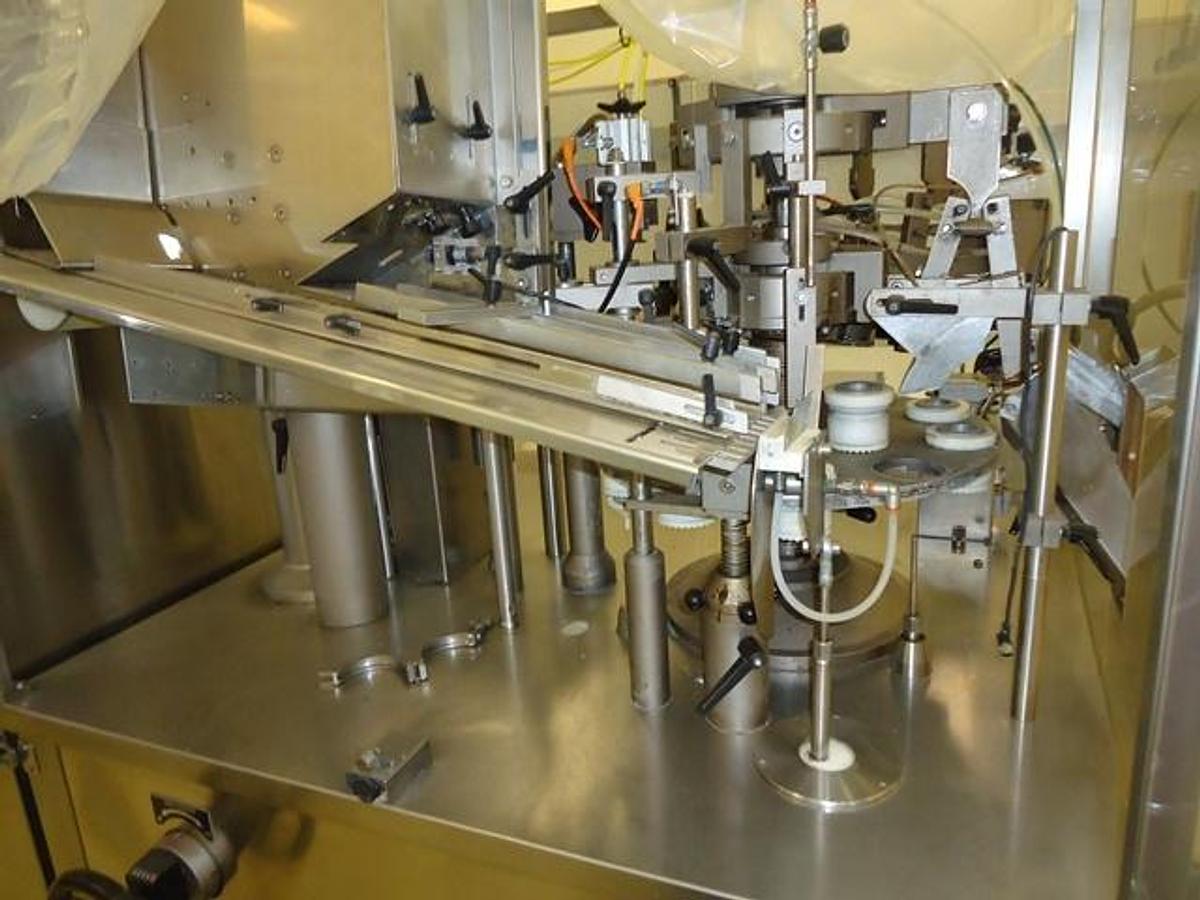 Used Unipac “Silver 100” Automatic Plastic Tube Filler/Sealer, 80 Per Minute