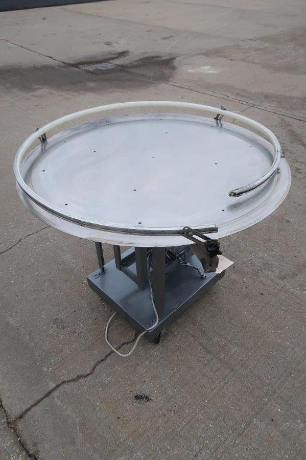 Used 42 In. Diameter Rotary Unscrambling/Accumulating Table,  Single Phase Motor