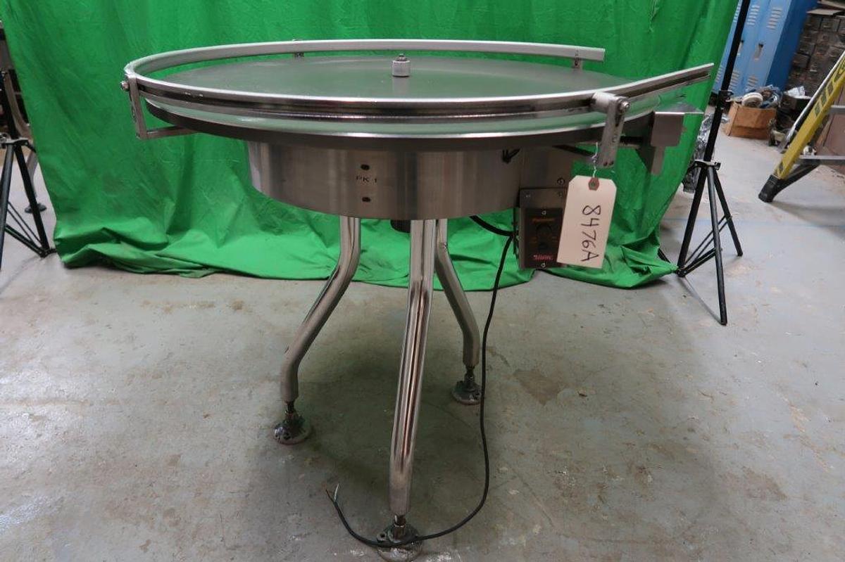 Used 36 In. Diameter Rotary Unscrambling/Accumulating Table, Variable Speed