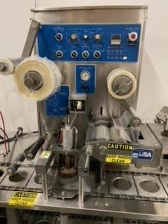 Used BWI Fords/ Holmatic PR-1 Automatic Cup Filling Sealing and Lidding Line