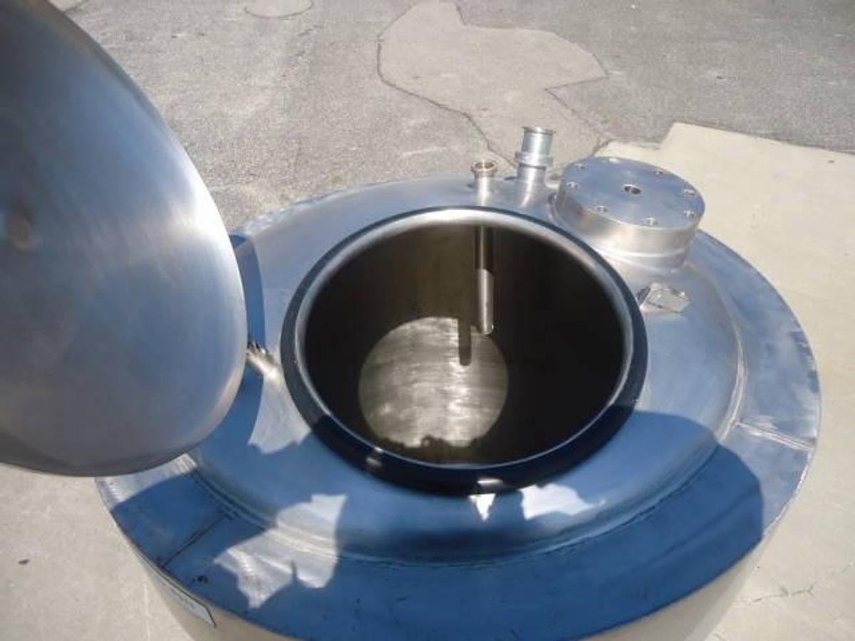 Used 225 Gallon Crepaco Stainless Steel Jacketed Vertical Tank, Cone Bottom