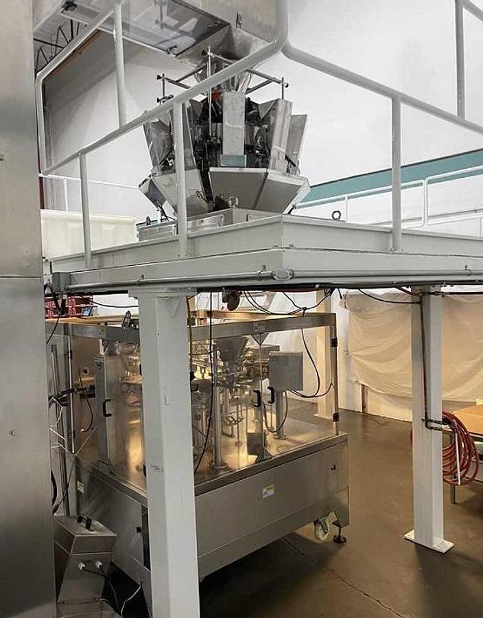 Used Kenwei 10 Head Rotary Scale/Filler, with Bucket Elevator