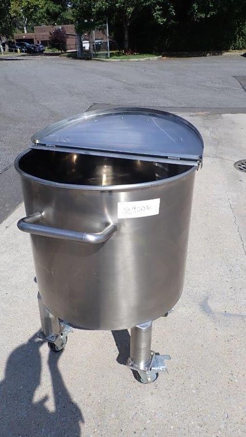 Used 200 Liter SS Vertical Tank, Cone Bottom