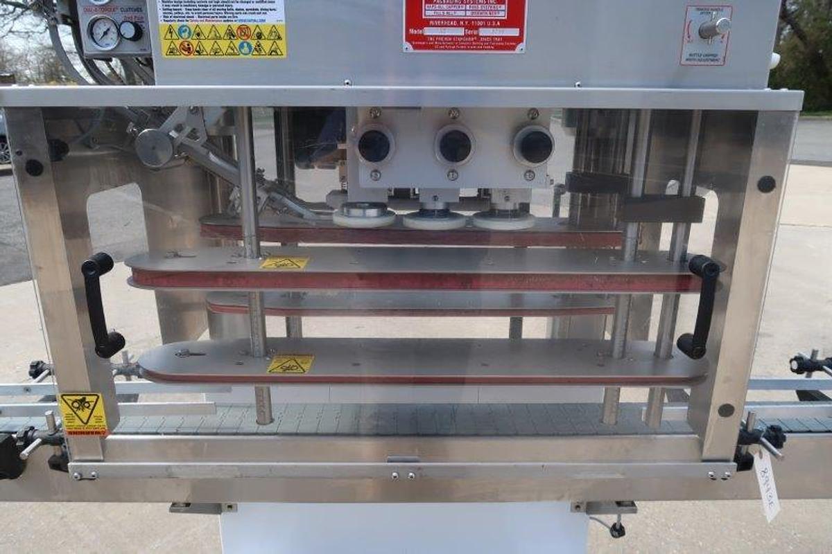 Used Kaps-All A6 Automatic Screw Capper, with Conveyor