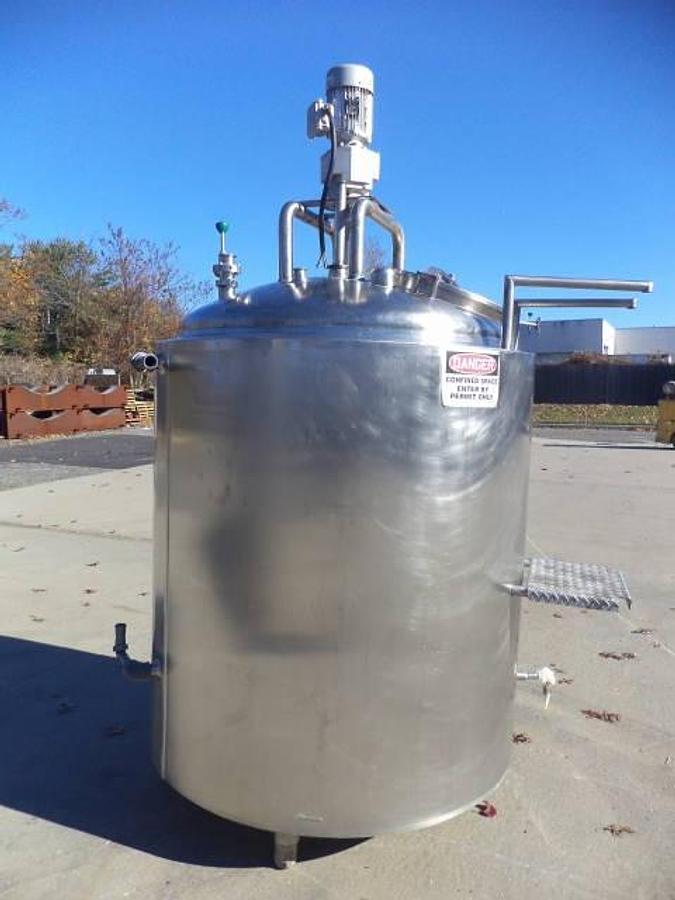 Used 300 Gallon Stainless Steel Jacketed Mix Tank, Sweep Agitator