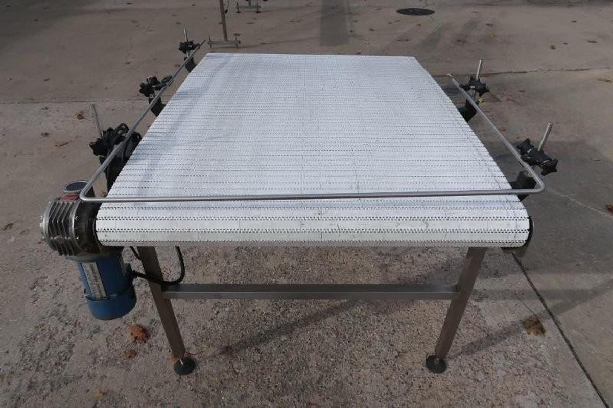 Used 42 In. X 56 In. SS Accumulation Table, Varispeed