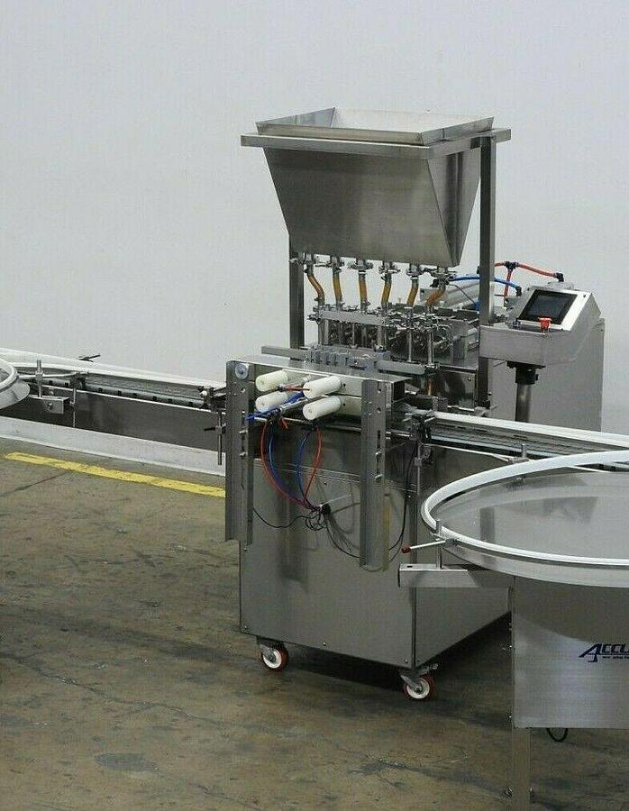 Used Accutek Six Piston Fully Automatic Straightline Filling Machine