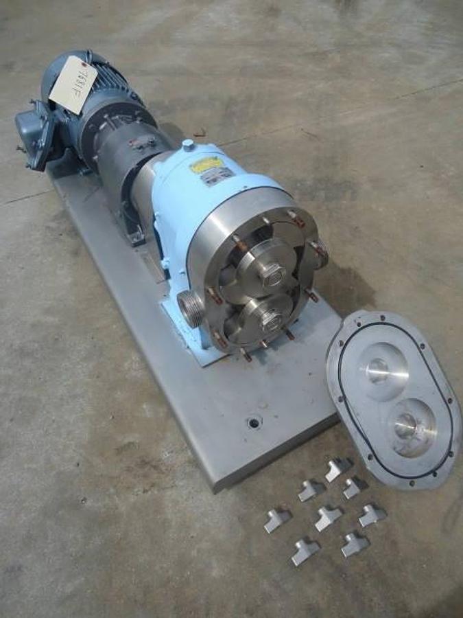 Used Waukesha Size 55 Stainless Steel Positive Displacement Pump, 5 Hp