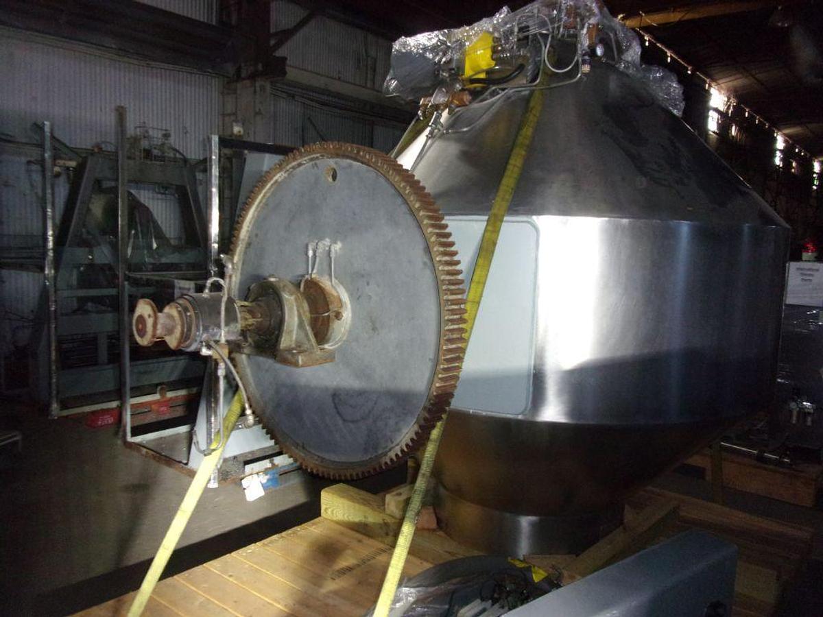 Used Gemco 75 Cu. Ft.  Sanitary Twin Shell and Double Cone Mixer, 304 SS