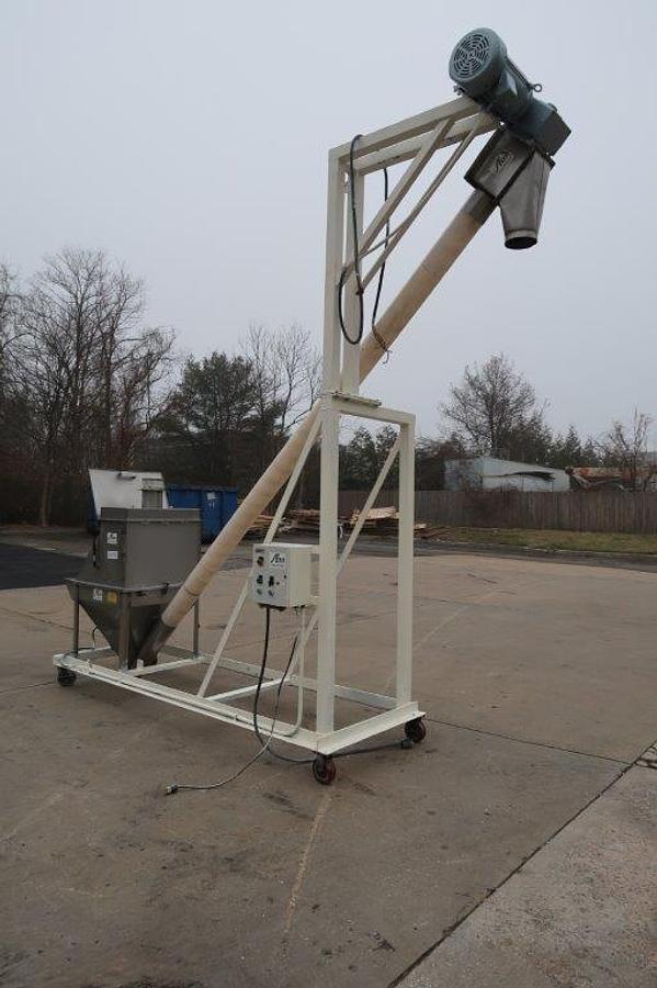 Used AIM 6 In. Diameter Inclined Flexible Screw Conveying System, Portable