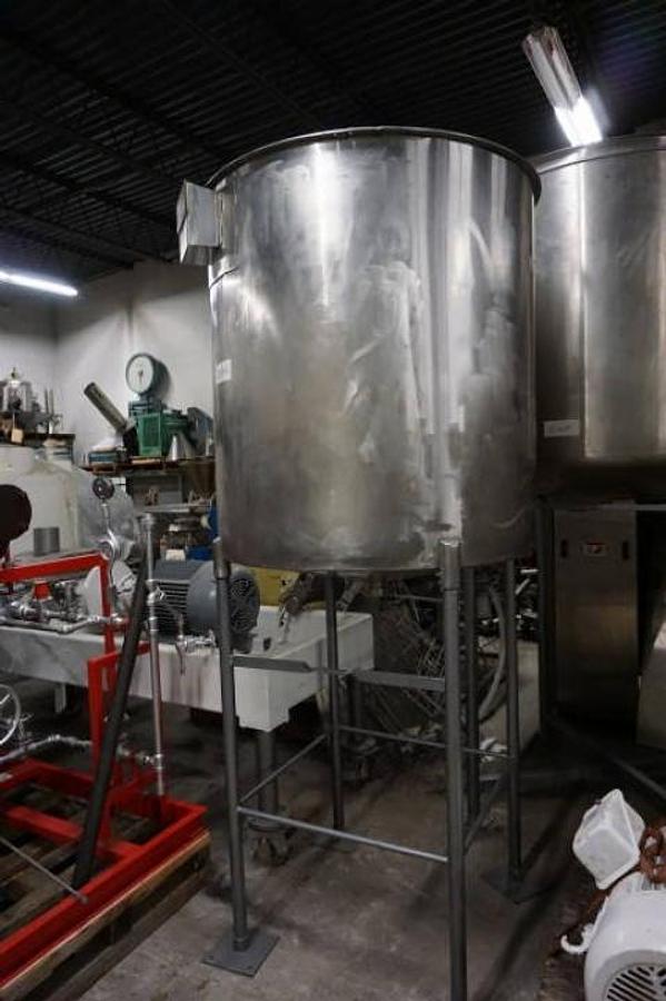 Used 350 Gallon Stainless Steel Vertical Tank, Cone Bottom