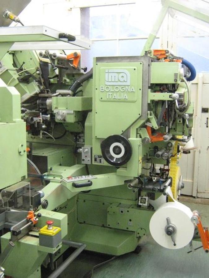 Used IMA C55 Tea Bagging Machine with Cartoner, 450 Bags per minute