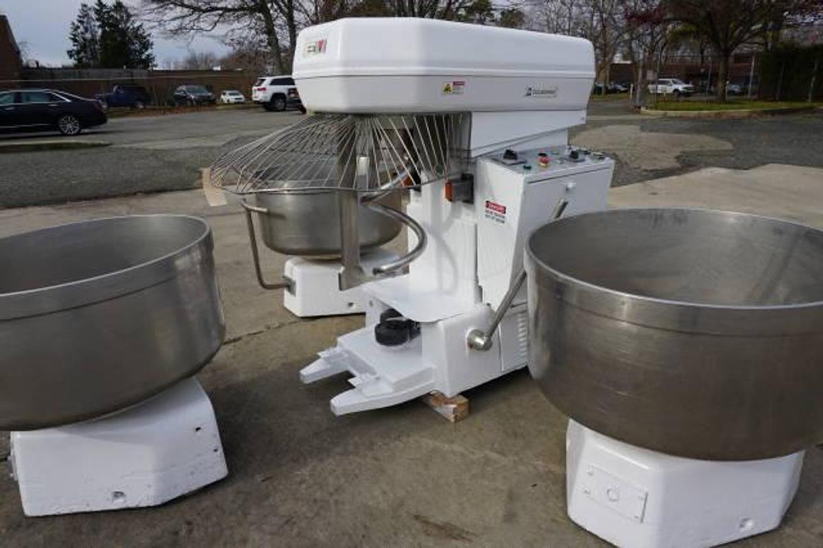 Used Colborne (Esmach) 200 Kg. Spiral Dough Mixer, Removable Bowls