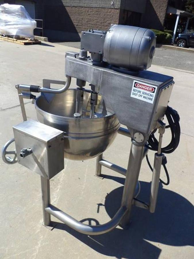 Used 20 Gallon Groen Twin Action 316 Stainless Steel Tilt Kettle, 100 PSI Jacket