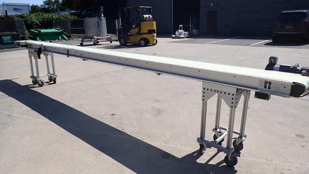 Used Axmann 12 In. Wide x 20 Ft. Long Motorized Belt Conveyor