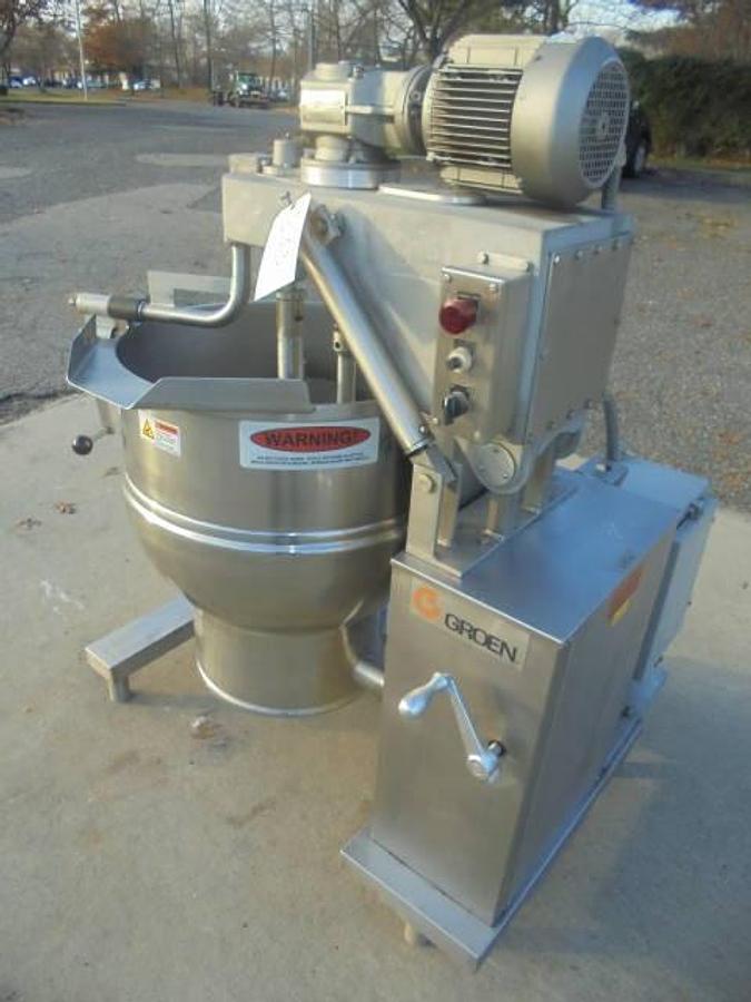 Used 40 Gal Groen self-contained electric twin action kettle, tilt discharge, 316 SS