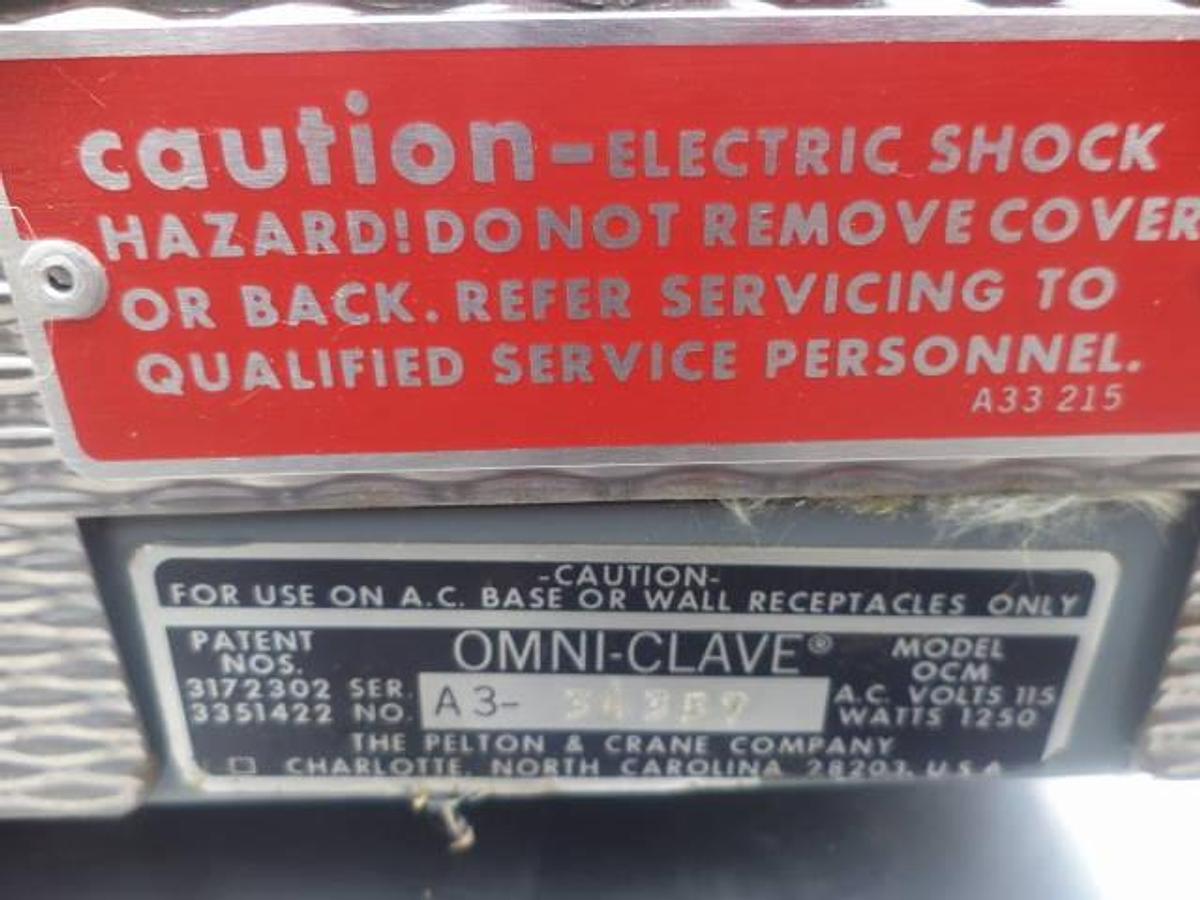 Used Omni-Clave OCM Lab Sterilizer/Autoclave, 115 Volt