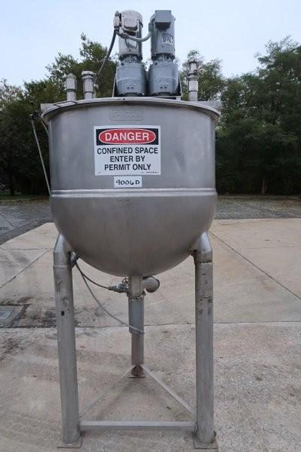 Used Groen 200 Gallon SS Twin Action Kettle, 90 PSI Jacket