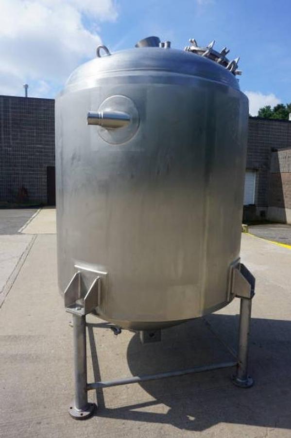 Used 900 Gallon APV Crepaco Stainless Jacketed Pressure Tank, Cone Bottom