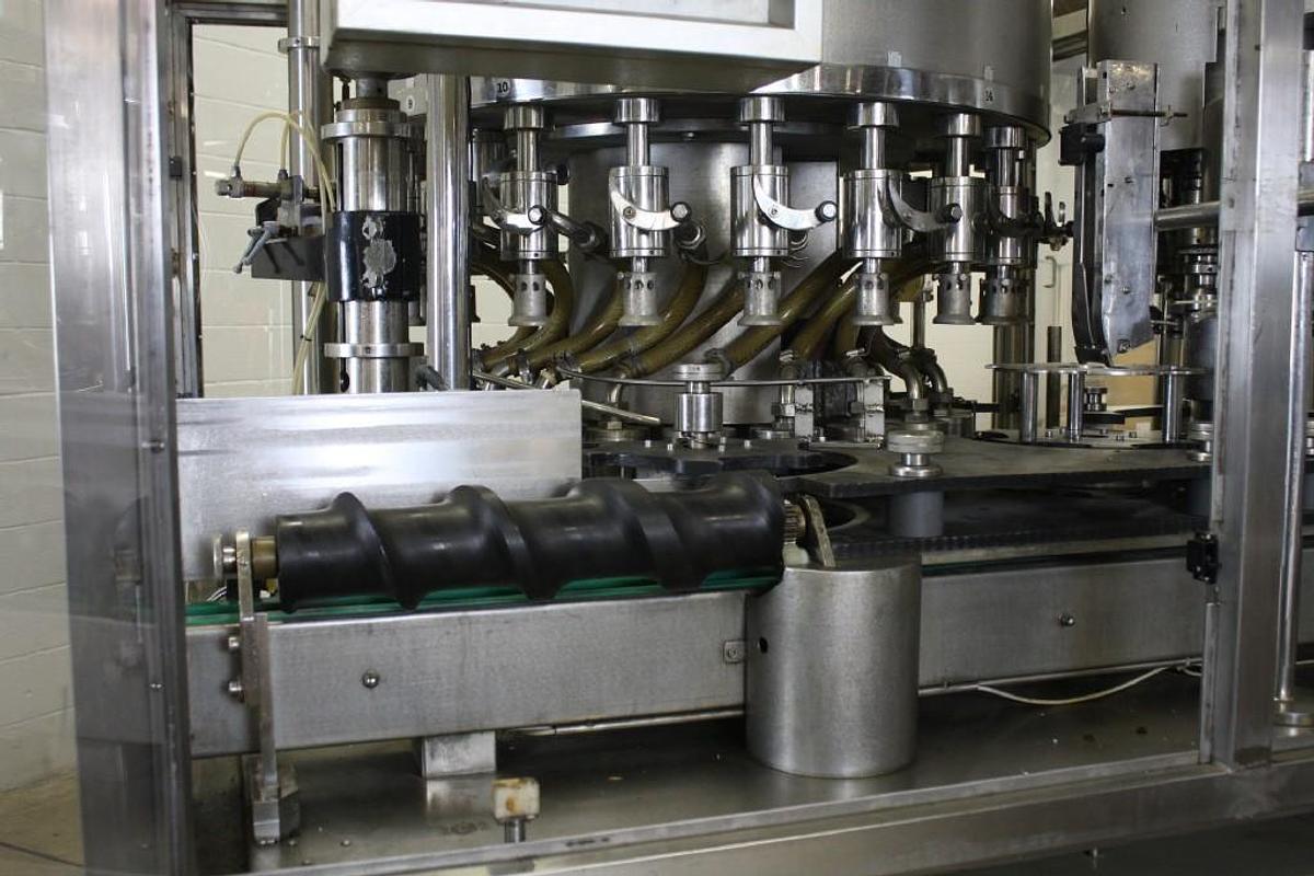 Used Ausere 20 Head Monoblock Rotary Piston Filler and Capper