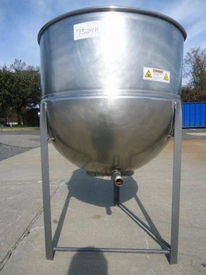 Used 80 Gallon Groen Stainless Steel Hemispherical Kettle, 40 Psi