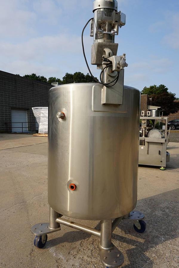 Used 100 Gallon Lee 316 SS Jacketed Mix Tank, 100 PSI