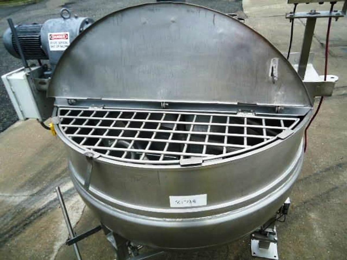 Used 250 Gallon Tri-Canada 316 Stainless Steel Dual Action Scraper Kettle, 125 PSI Jacket
