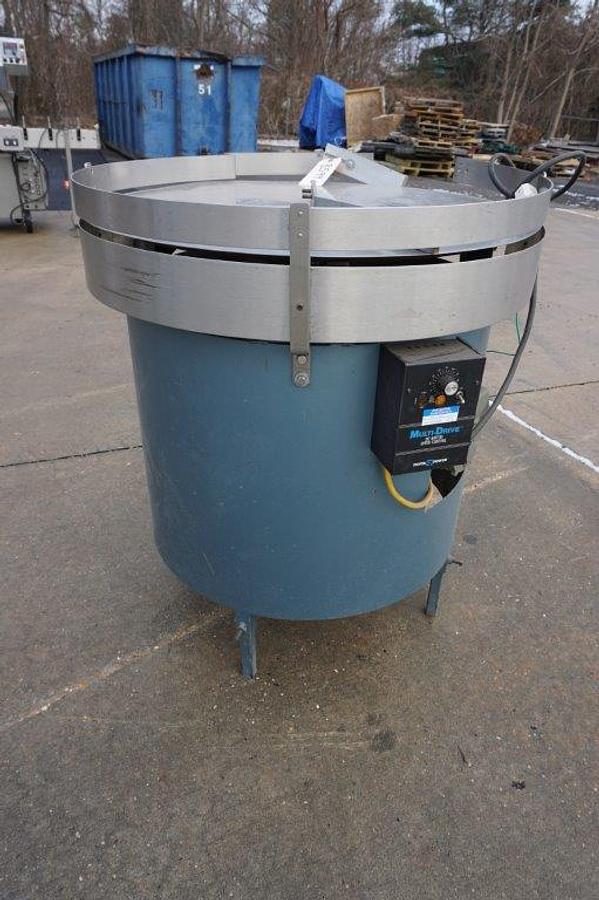 Used 32 In. Diameter Hallock Rotary Unscrambling/Accumulating Table, Variable Speed