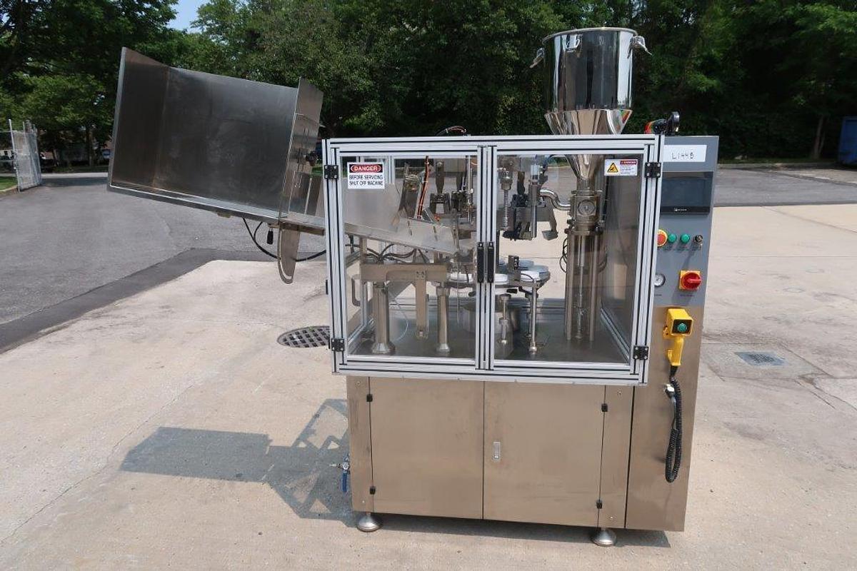 Used Total Packs GMP Metal Tube Filling and Sealing Machine, 50/Minute