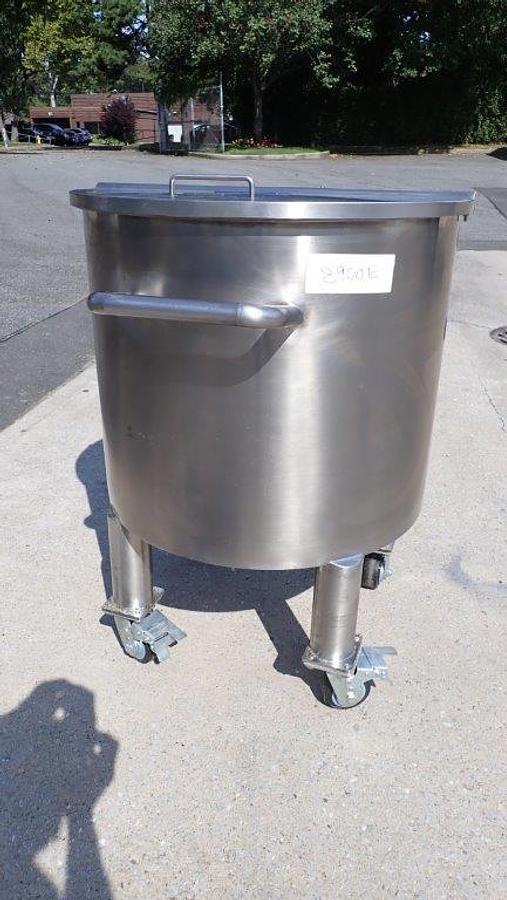 Used 200 Liter SS Vertical Tank, Cone Bottom