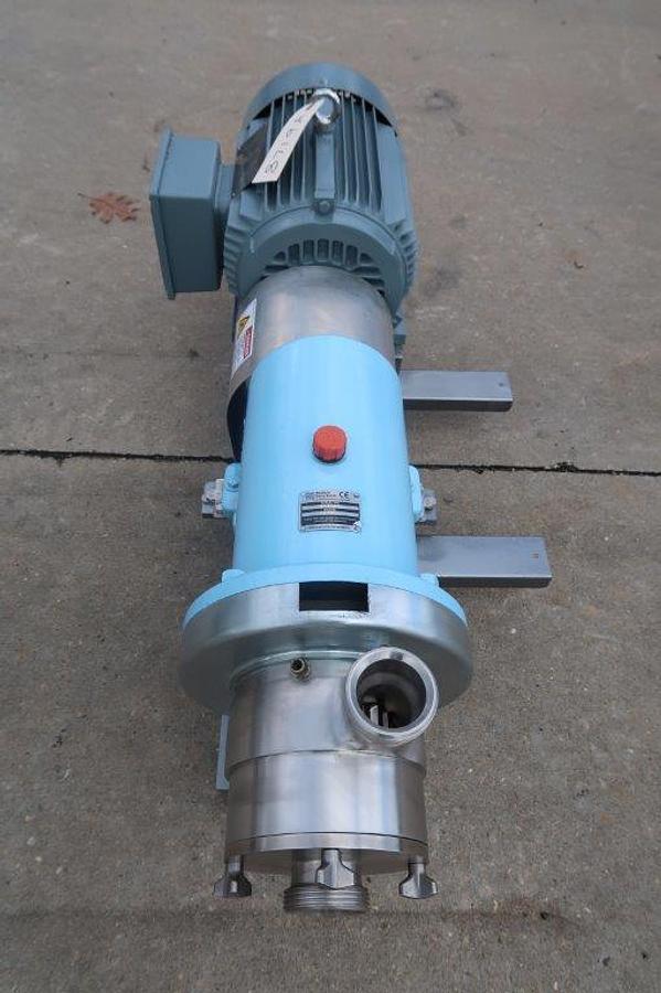 Used Waukesha SP4 Stainless Steel Inline Shear Pump, 10 HP