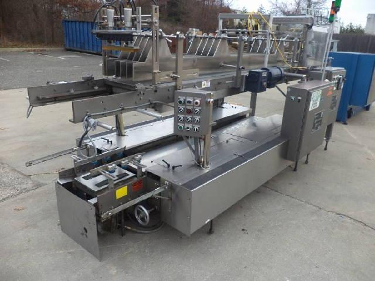 Used Hamrick Model 360 Drop Type Case Packer, Stainless Steel Cabinetry